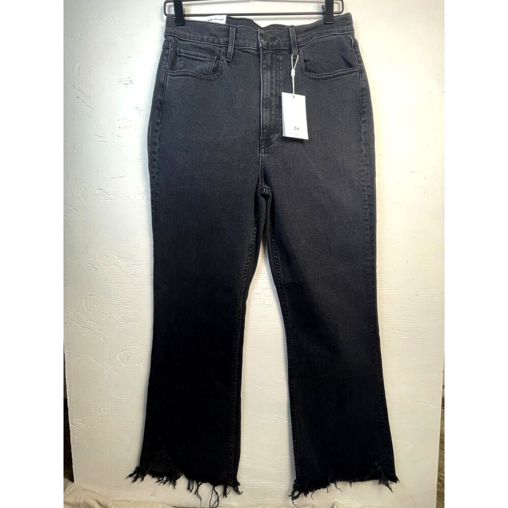 3x1 Empire Crop Flare Black Raw Hem Jeans – Size 30 – NWT – MSRP $245